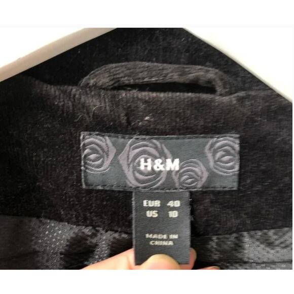 H&M Black Corduroy Blazer Jacket 10 - Picture 5 of 9